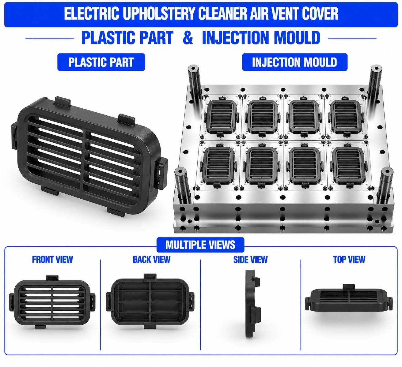 Electric Upholstery Cleaner Plastic Air Vent Cover Mould and Moulding Service
